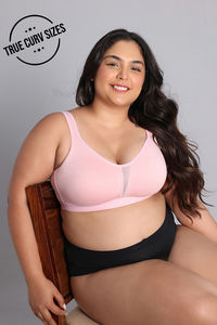 Zivame True Curv Single Layered Non Wired Full Coverage Minimiser Bra - Silver Pink — thumbnail 1
